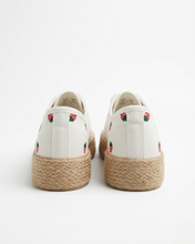 Carica l'immagine nel visualizzatore di Gallery, Sneakers Platform in Tela con Ricami e Suola in Corda di Raffia - Stile Espadrilles Estive
