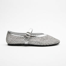 Carica l'immagine nel visualizzatore di Gallery, Ballerine Mary Jane in Pelle Ecologica con Micro-Strass
