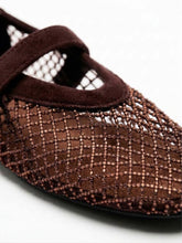 Carica l'immagine nel visualizzatore di Gallery, Ballerine Mary Jane in Pelle Ecologica con Micro-Strass
