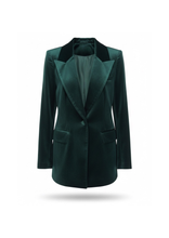 Carica l&#39;immagine nel visualizzatore di Gallery, BLAZER DA COMPLETO VELLUTO COLLO REVERS
