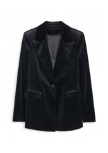 Carica l&#39;immagine nel visualizzatore di Gallery, BLAZER DA COMPLETO VELLUTO COLLO REVERS
