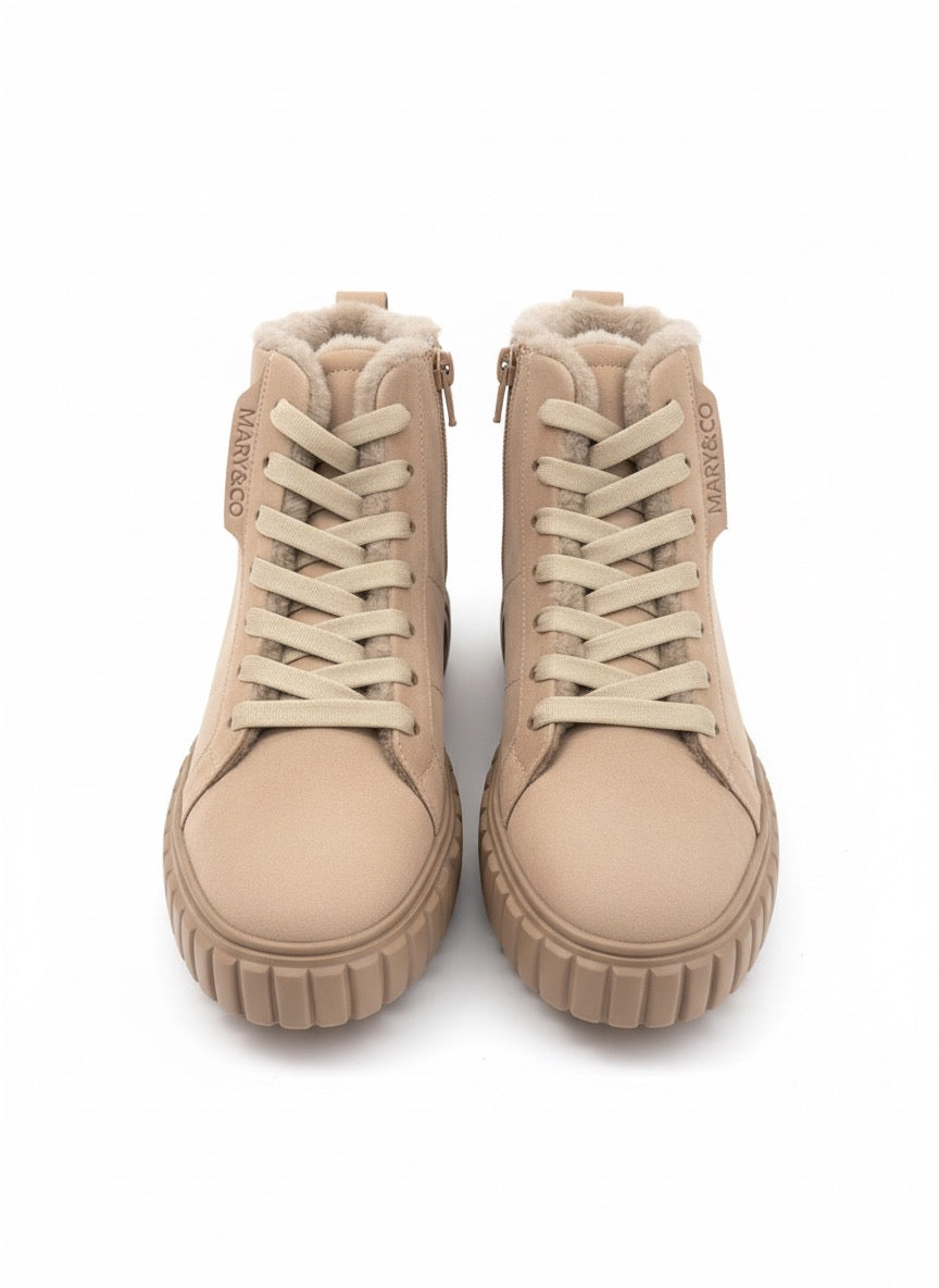 SNESKERS IN PELLE DI AGNELLO CON CACHEMIRE DENTRO