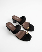 Carica l'immagine nel visualizzatore di Gallery, Muli con Tacco e Infradito in Ecopelle Scamosciata
