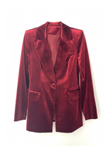 Carica l&#39;immagine nel visualizzatore di Gallery, BLAZER DA COMPLETO VELLUTO COLLO REVERS
