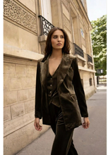 Carica l&#39;immagine nel visualizzatore di Gallery, BLAZER DA COMPLETO VELLUTO COLLO REVERS
