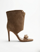 Carica l'immagine nel visualizzatore di Gallery, Sandali con Taco Alto in Ecopelle con Dettagli Dorati 3 Colori
