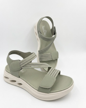 Carica l'immagine nel visualizzatore di Gallery, Sandali Sport-Chic in Tessuto Tecnico con Listini Asimmetrici e Plantare Ergonomico

