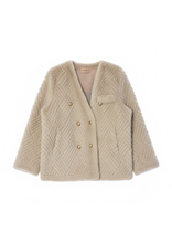 Carica l&#39;immagine nel visualizzatore di Gallery, CIACCA IN ECO-PELLICCIA TAGLIO DRITTO BOTTONI DORATI
