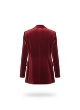 Carica l&#39;immagine nel visualizzatore di Gallery, BLAZER DA COMPLETO VELLUTO COLLO REVERS
