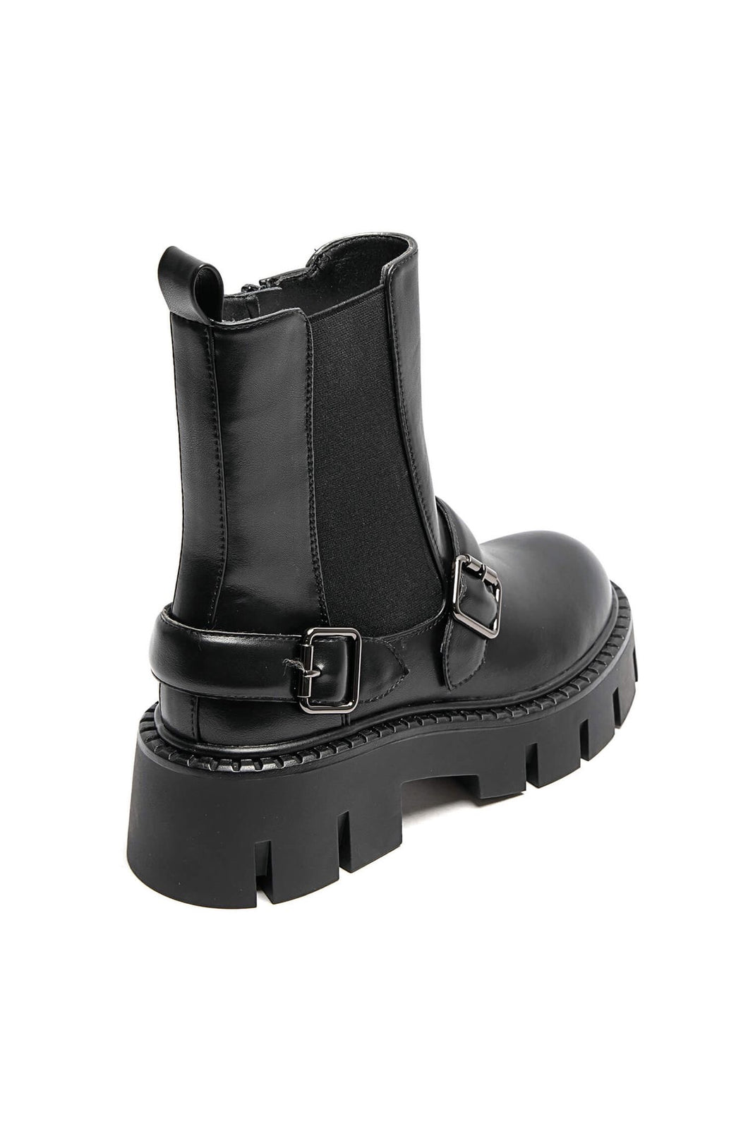 Stivaletti rocker con fibbia e elastico laterale