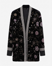 Carica l'immagine nel visualizzatore di Gallery, Giacca Kimono in Effetto Velluto con Ricami Fatti a Mano
