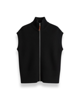 Carica l&#39;immagine nel visualizzatore di Gallery, Gilet Minimalista in Maglia Nero con Zip
