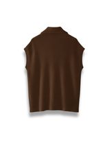 Carica l&#39;immagine nel visualizzatore di Gallery, Gilet Minimalista in Maglia Marrone con Zip
