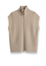 Carica l&#39;immagine nel visualizzatore di Gallery, Gilet Minimalista in Maglia Taupe con Zip
