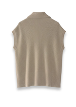 Carica l&#39;immagine nel visualizzatore di Gallery, Gilet Minimalista in Maglia Taupe con Zip

