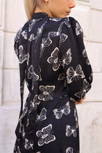 Carica l&#39;immagine nel visualizzatore di Gallery, Vestito manica lunga con motivo a farfalla
