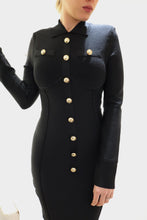 Carica l&#39;immagine nel visualizzatore di Gallery, Vestito skinny manica lunga con bottoni dorati
